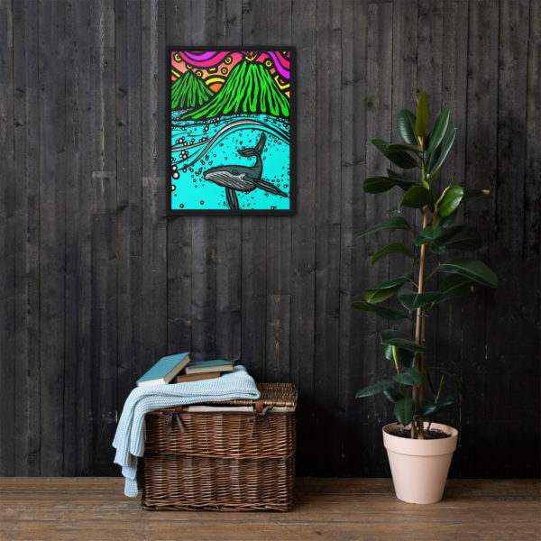 Big Island Whale - Gallery Canvas Wrap in Floating Frame - Image 3