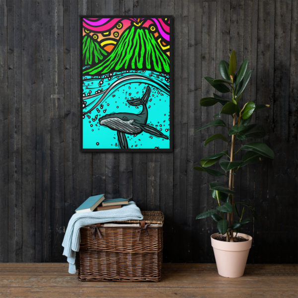 Big Island Whale - Gallery Canvas Wrap in Floating Frame