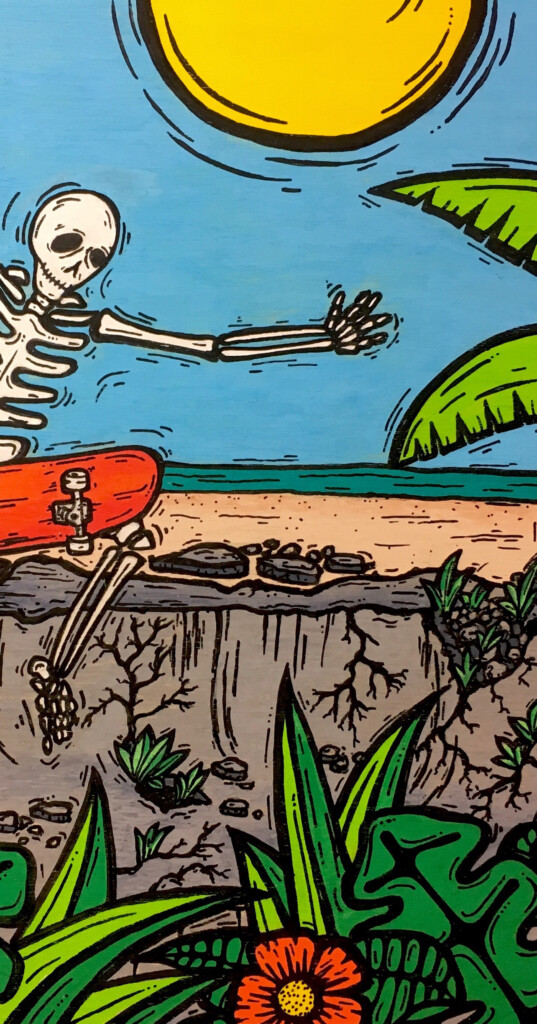 "Boneless in Paradise" -- Corners of the Sun original artwork by Lance Anderson, detail