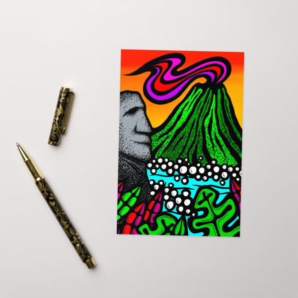 Volcano Moai - Greeting card in 3 sizes - Image 2