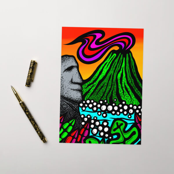 Volcano Moai - Greeting card in 3 sizes