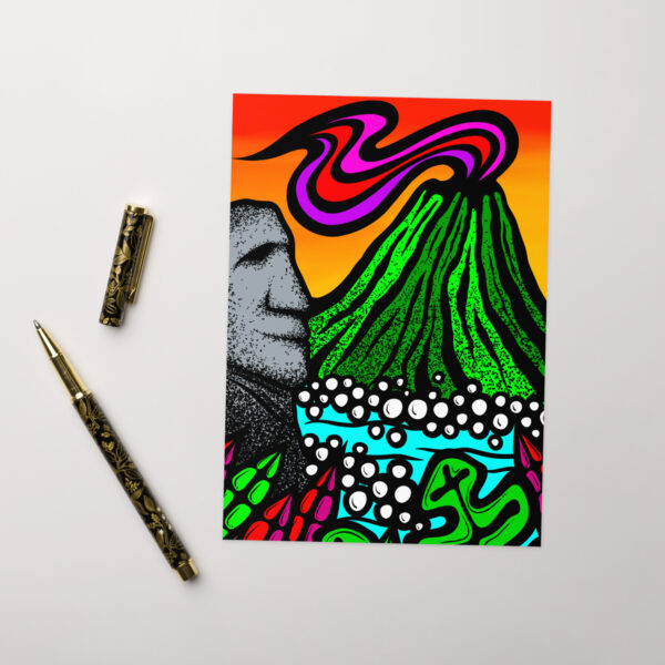 Volcano Moai - Greeting card in 3 sizes - Image 5