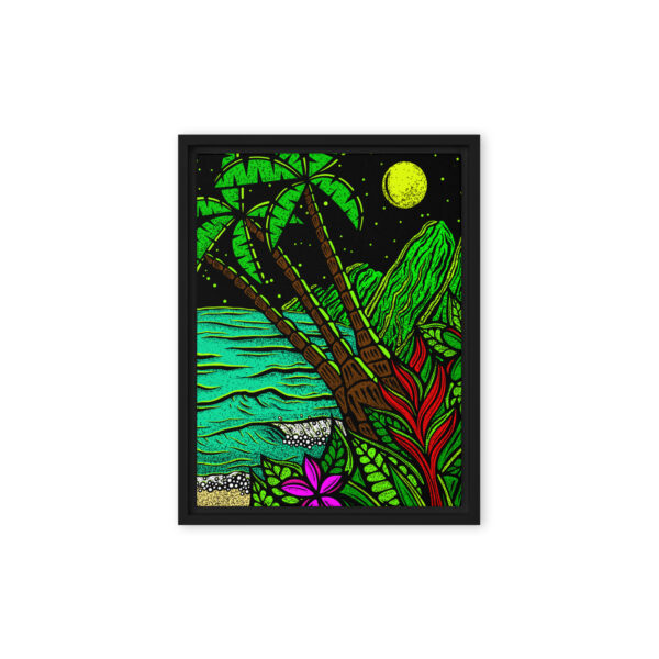 Tropical Night - Gallery Wrapped Canvas Print in Floating Frame - Image 2